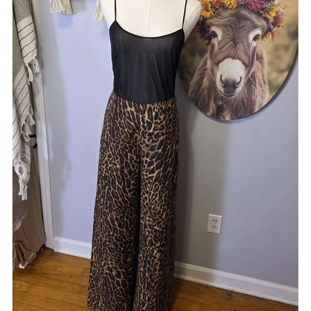 Ralph Lauren Purple Label‎ Daria Ocelot Print Linen Voile Pants Womens 10 $1990